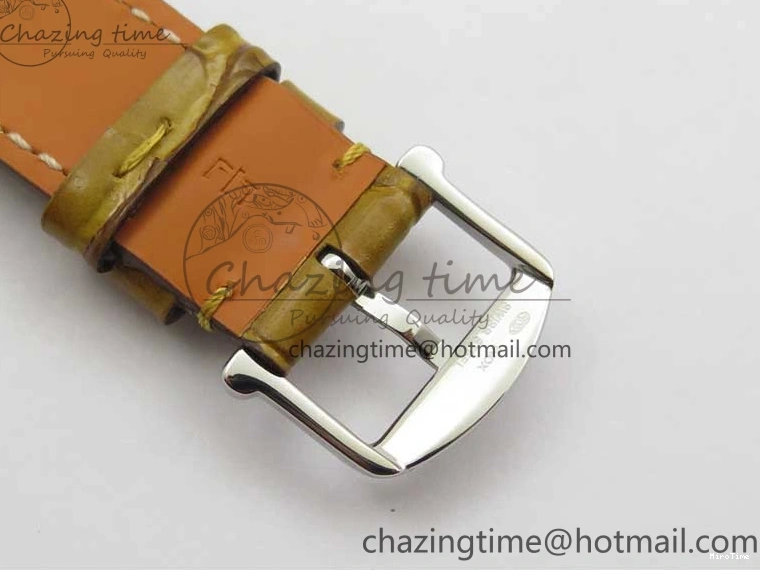MIROTIME 0515 Durable Portofino 37mm SS V7F 1:1 Best Edition White Dial on Light Brown Leather Strap A 7092